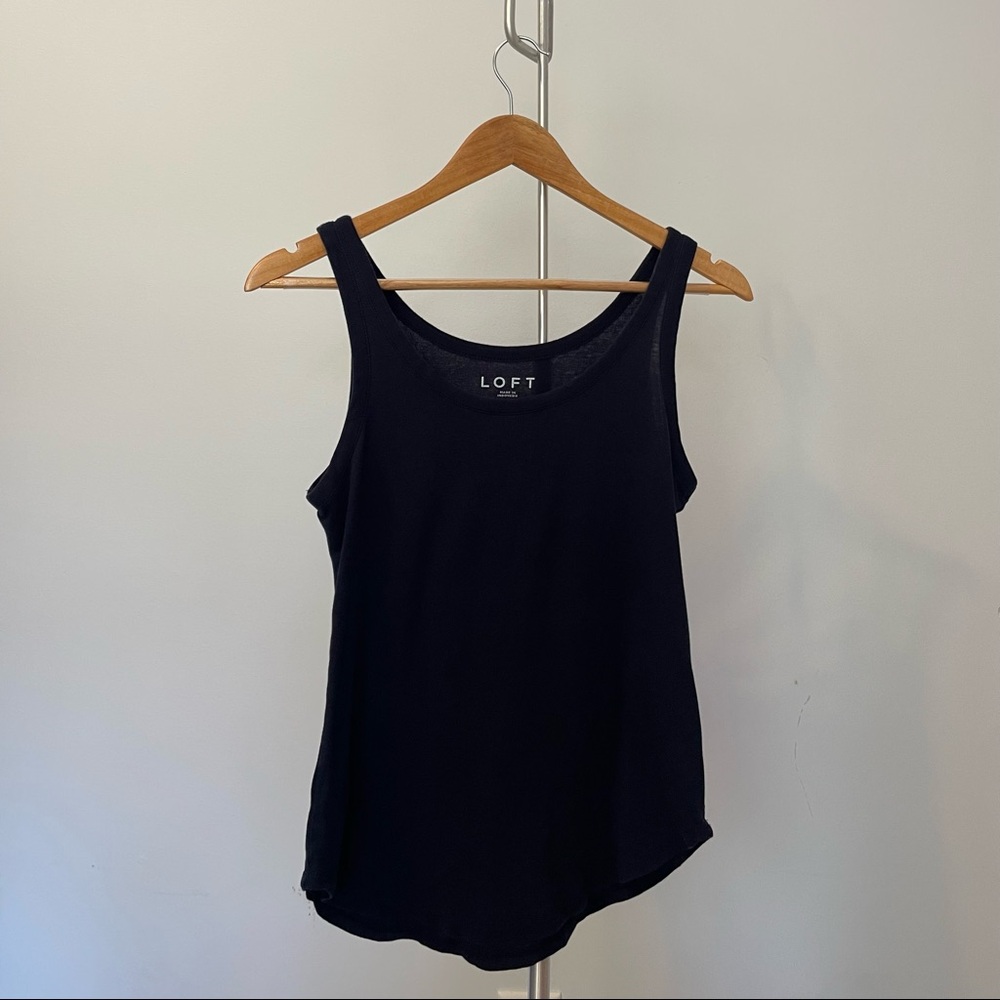 Loft 100% Cotton Navy Blue Tank Top